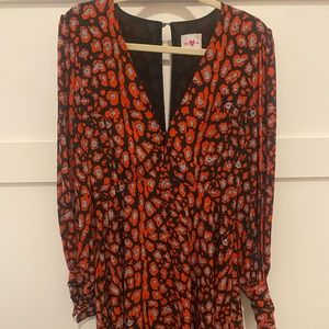 Buddy Love Red Leopard Silk Dress